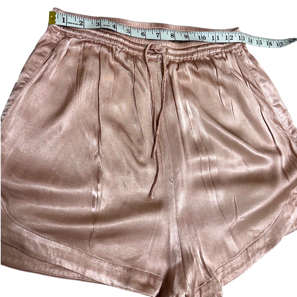 Homebodii Anthropologie Satin Pajama Shorts Pink Blush Rose Gold Medium M - Picture 2 of 6